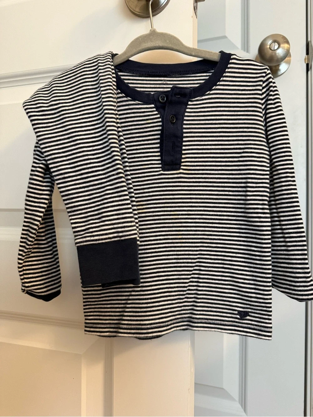Petite Plume Striped toddler Long-Sleeve Henley Pajama Set
